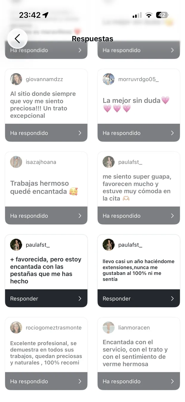 Opiniones de clientas en Instagram