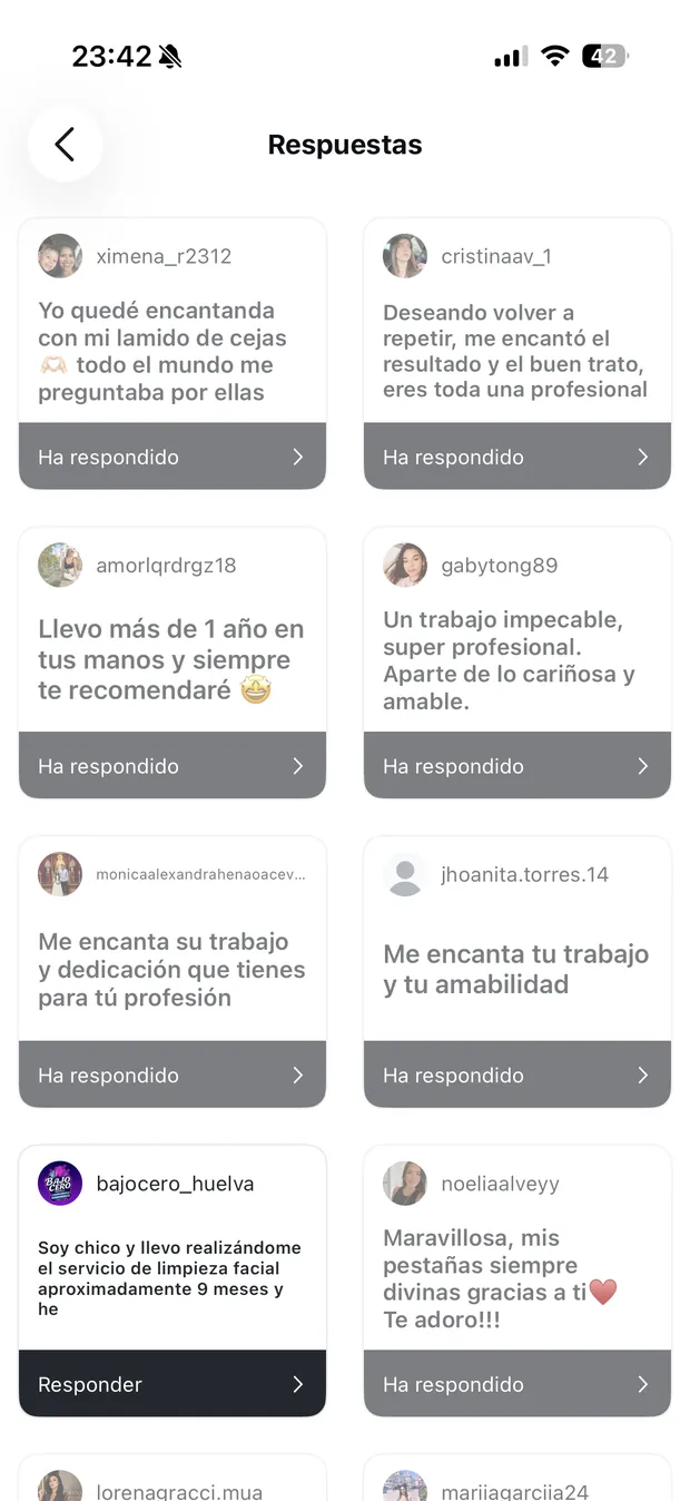 Opiniones de clientas en Instagram