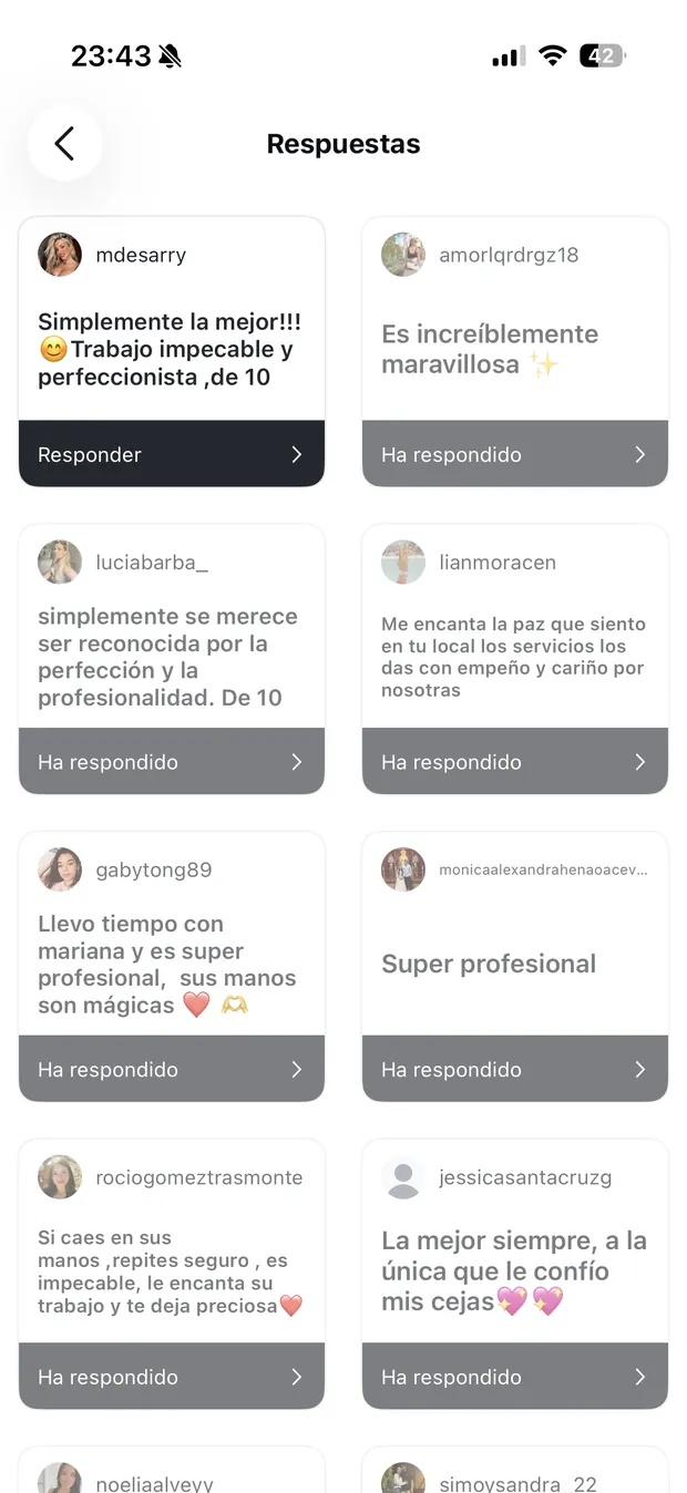Opiniones de clientas en Instagram